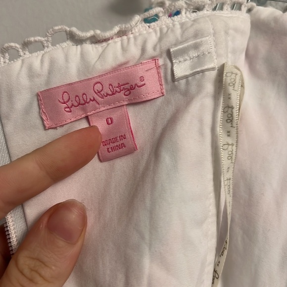 Lilly Pulitzer Brynn Dress Raz Berry Lobsters - Strapless Lace- Size 0 - Picture 6 of 14